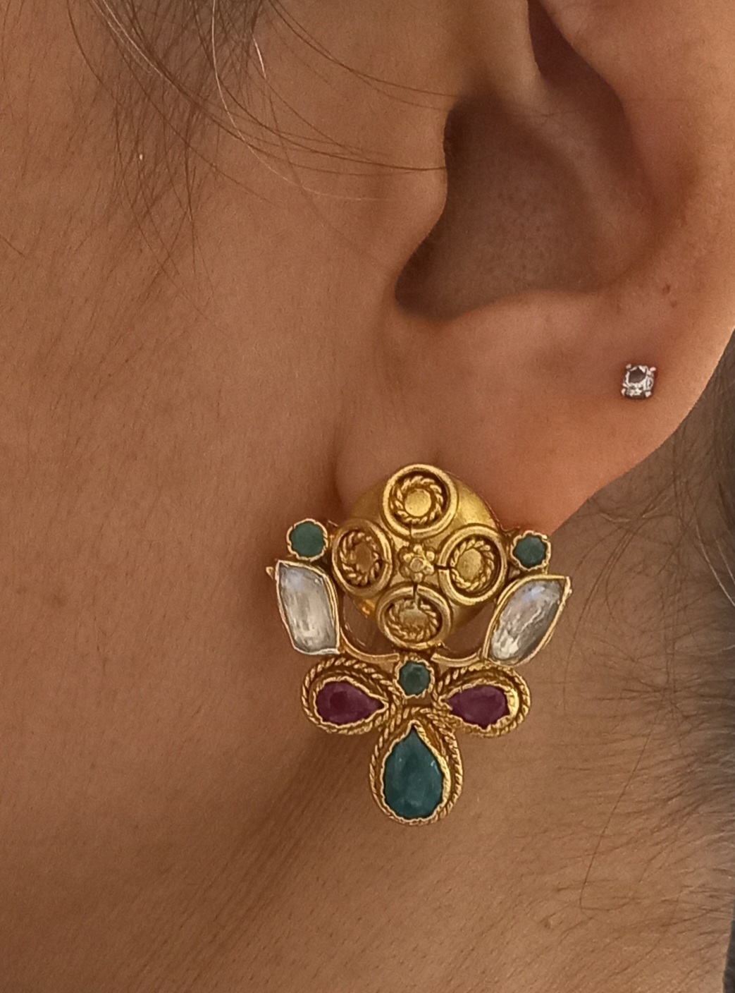 Kundan Stone Stud Earrings