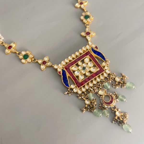 Gold Plated Silver Kundan Necklace