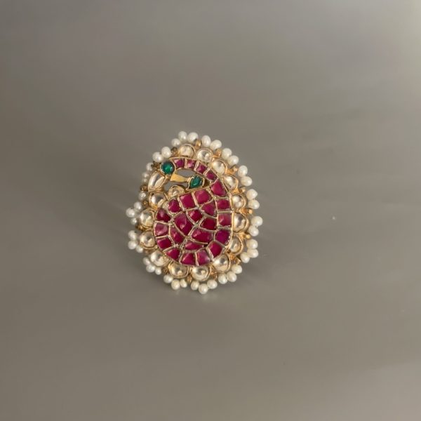 Peacock Kundan Ring - Image 5