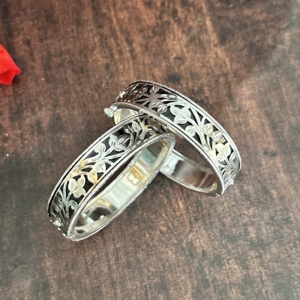 silver bangle pair