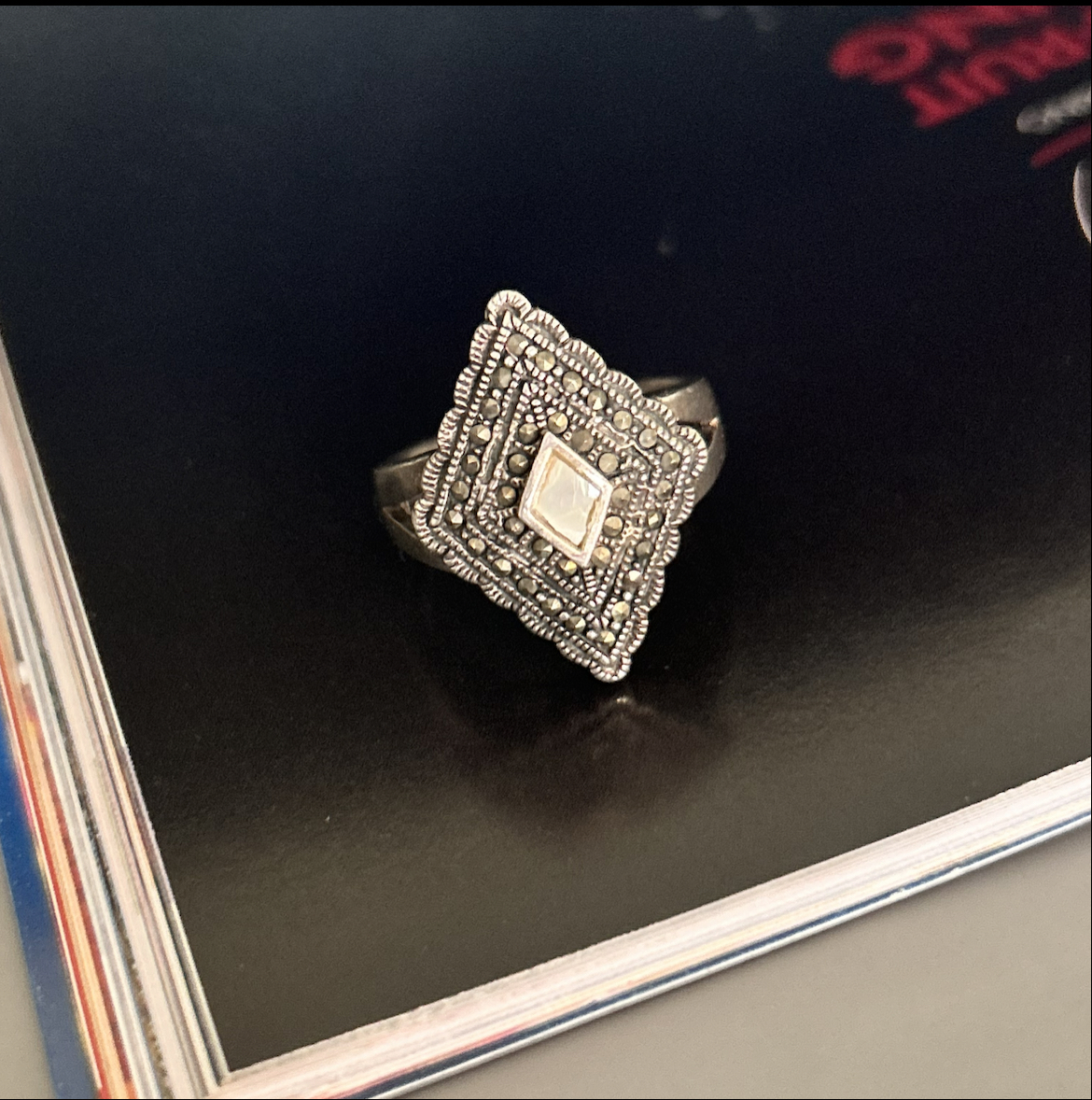 Silver oxidized Ring