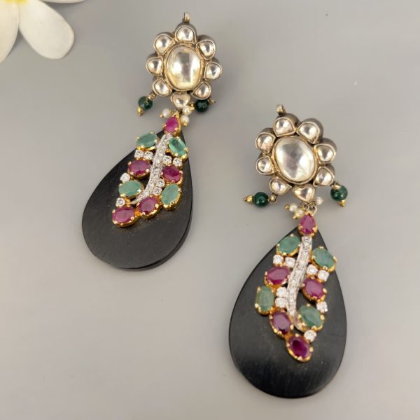 Kundan Silver Earrings