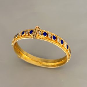 Gold pated Silver Bangles