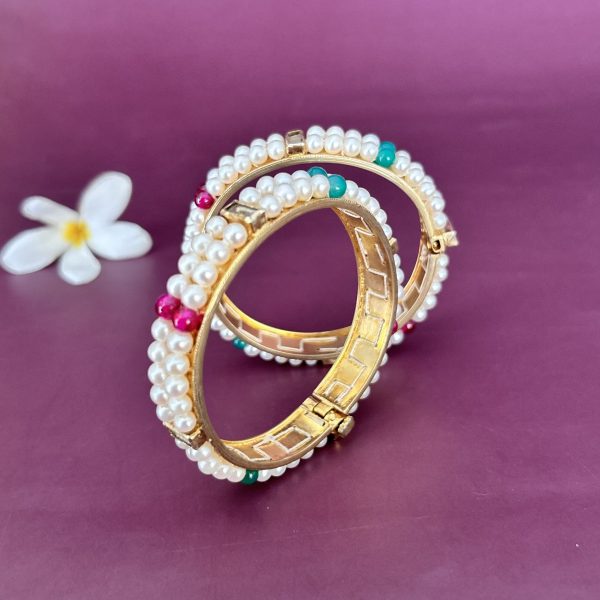 Gold pated Siver Kada Bracelet