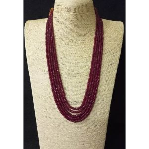 Real Ruby Facited 5 Line Mala