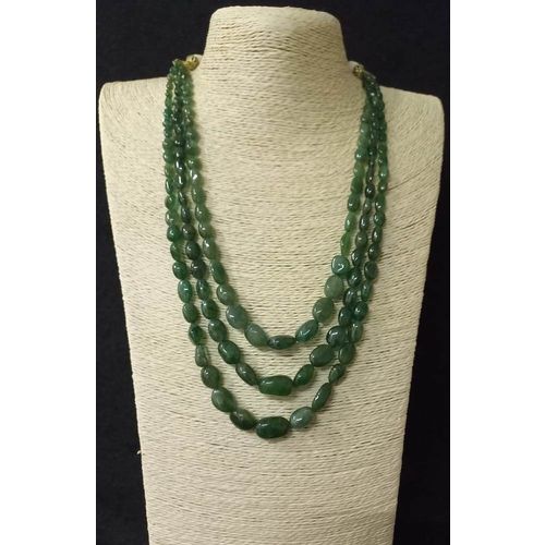 Real Emerald 3 Line Mala