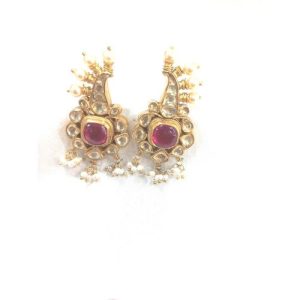 Pink White Kundan Er