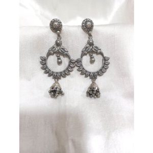 925 Silver Peacock Temple Chand Earring