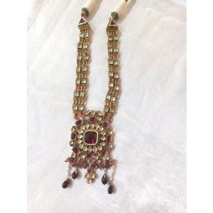 Rodo White Jadtar Necklace Set