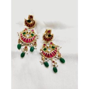 Splash Of Colors Kundan Peacock Chand Piece Guttapusalu N. Set