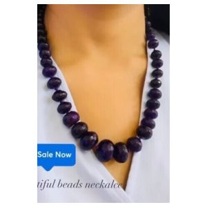 Purple Beads Single Line Necklace