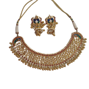 Multi Kundan Peacock Piece Necklace Set