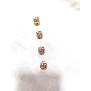 Ruby Cz Gj Swastik Round Kurta Buttons For Men