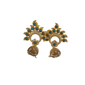 Turquoise Stone Antique Gold Dool Earrings