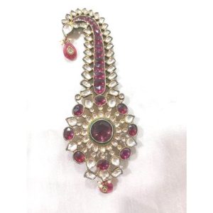 Rhodolight White Kundan Silver Based Kalgi For Men