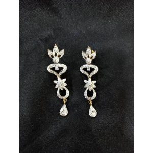 Cz Diamond Silver Based Earrings