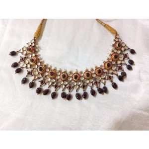 Garnet Pota White Jedter Necklace Set