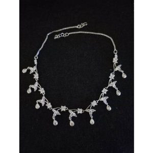 Cz Diamond And Marquise Stone Necklace Set