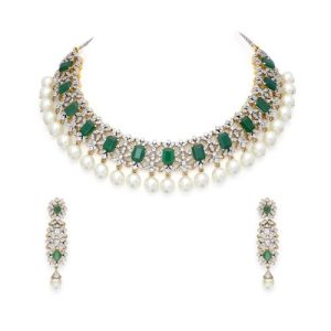 Cz Diamond Necklace Set