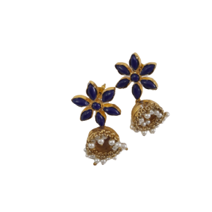 Blue Stone Flower Dool Earring