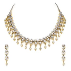 Cz Diamond Necklace Set