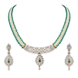 Cz Diamond Necklace Set