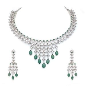 Cz Diamond Necklace Set