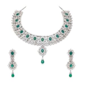 Cz Diamond Necklace Set