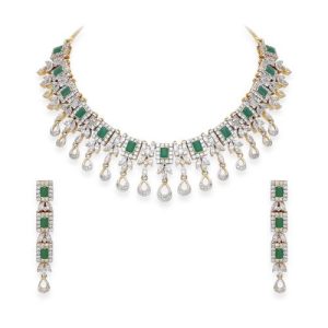 Cz Diamond Necklace Set