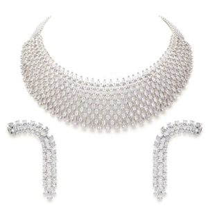 Cz Diamond Necklace Set