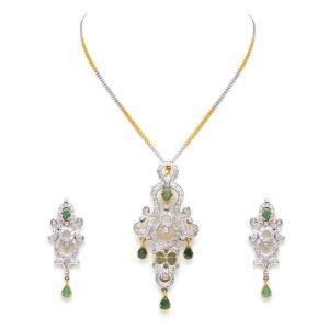 Cz Diamond Pendant Set