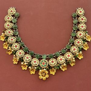 Rajwadi multi colour necklace set