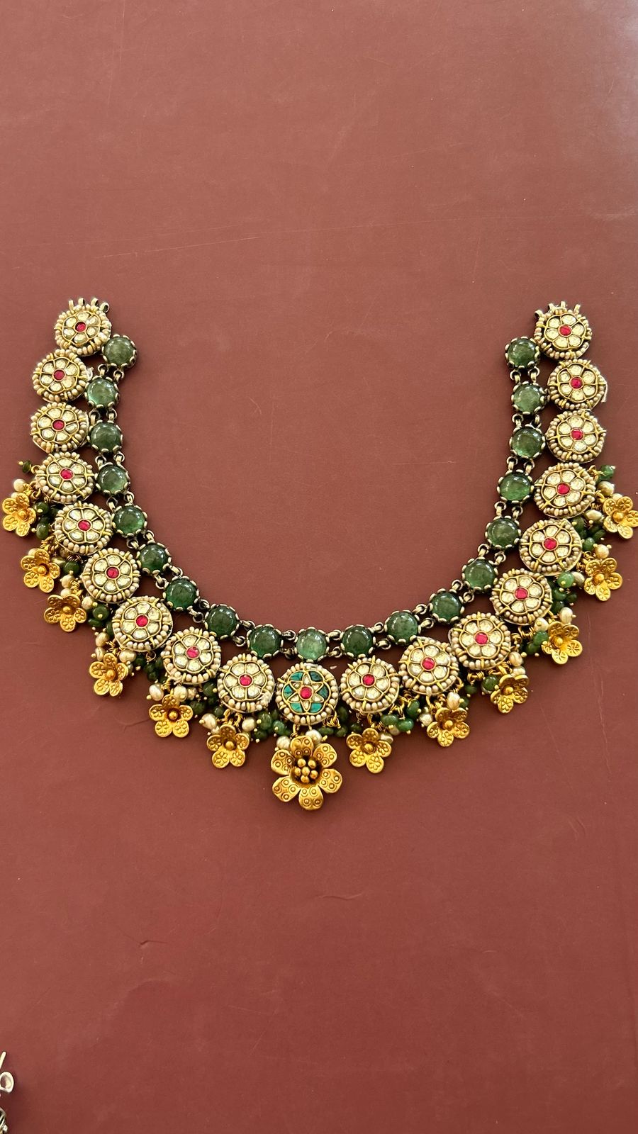Rajwadi multi colour necklace set