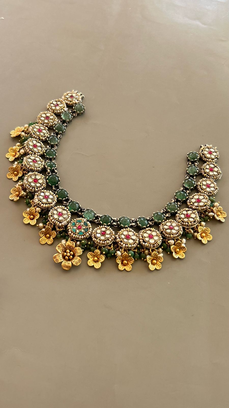Rajwadi multi colour necklace set