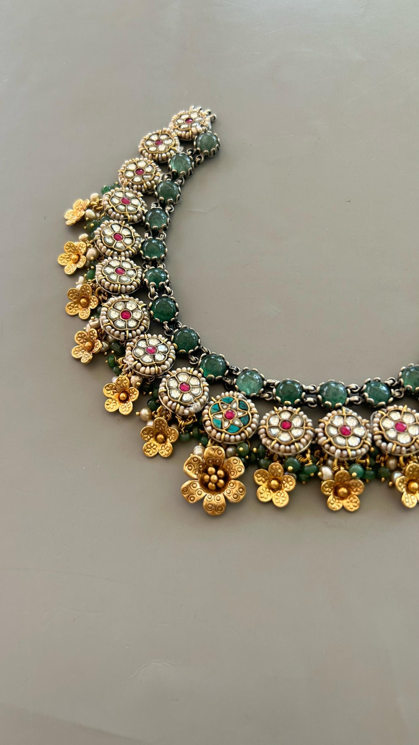 Rajwadi multi colour necklace set