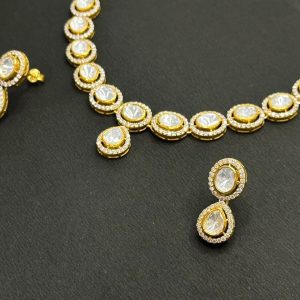 cz border necklace set